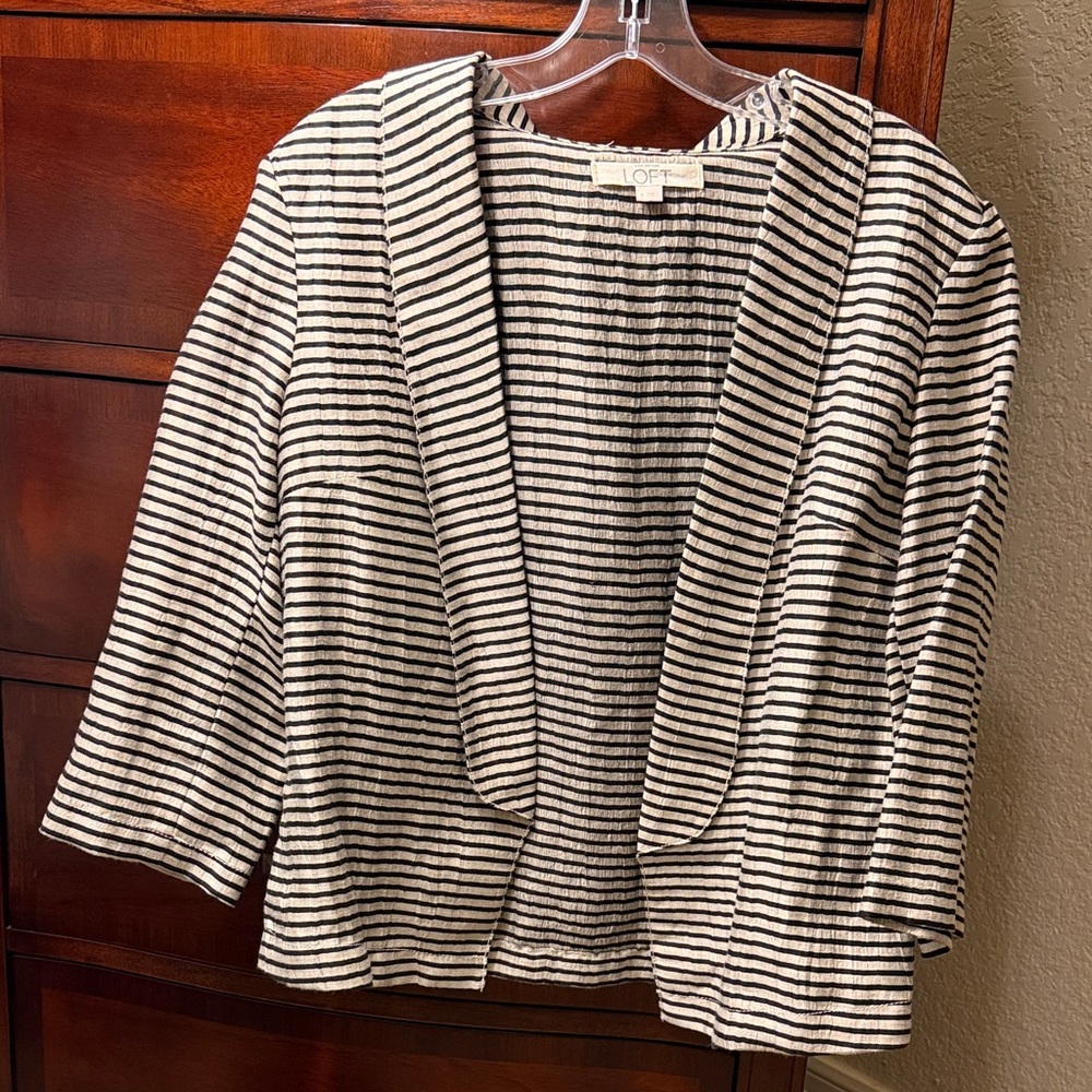 LOFT Monochrome Striped Cardigan